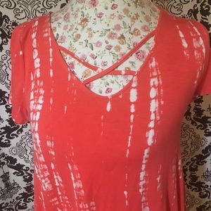(2 for 8.00🛍️)  Orange Asymmetrical Top